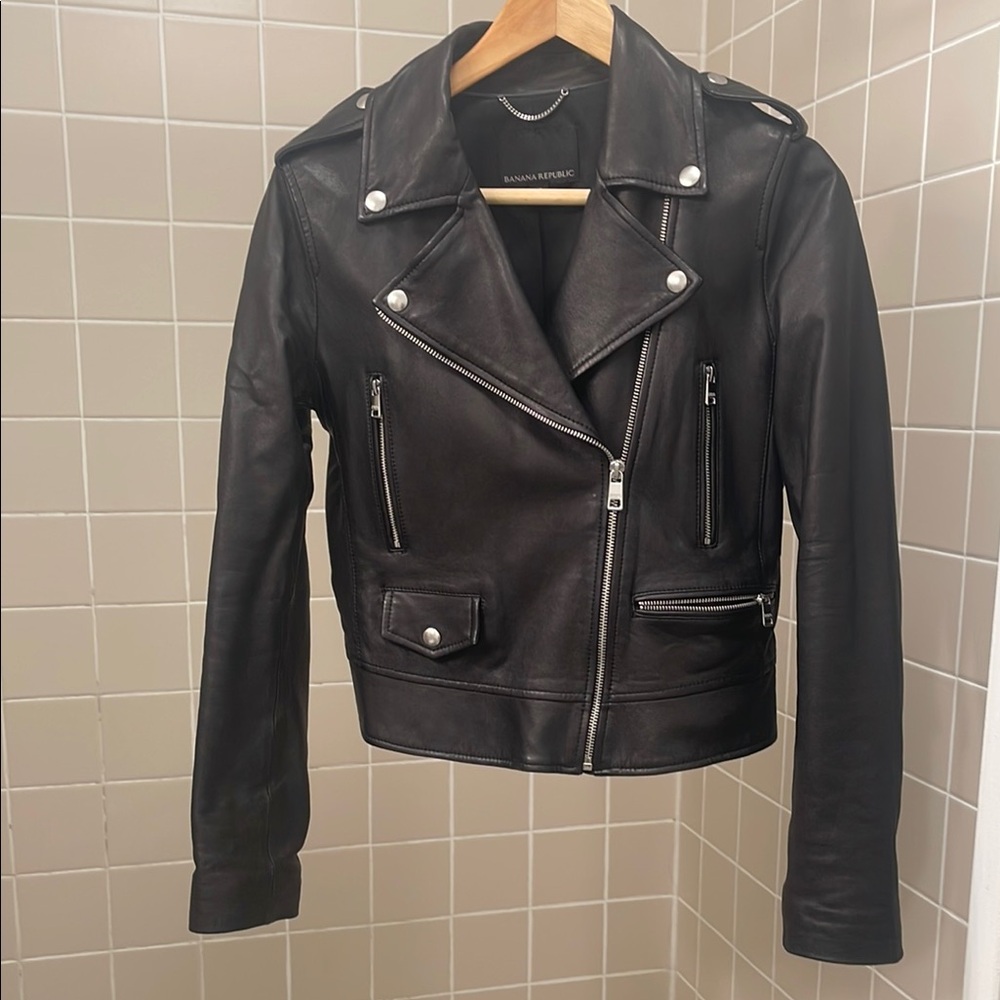 Banana Republic leather moto jacket